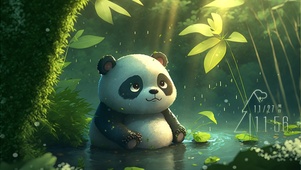 戏水熊猫