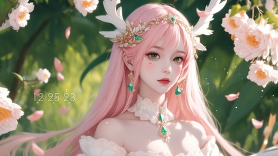 清纯粉色头发麋鹿少女