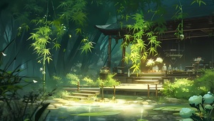 4k竹林小亭