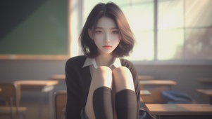短发清纯女孩