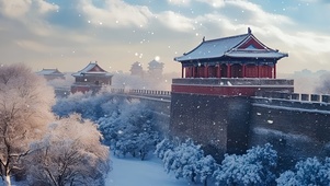 宫墙瑞雪图
