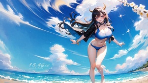 海边泳装美少女