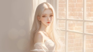白发温婉女孩