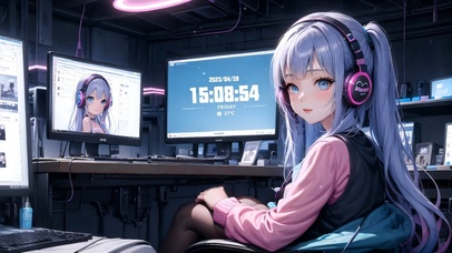 4k可爱电音女孩