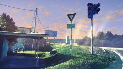 治愈唯美黄昏城镇车站