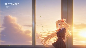 午后窗边少女