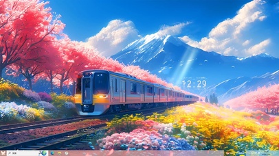 雪山樱花列车