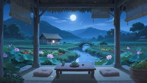 月下乘凉