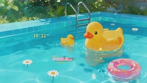 泳池派对小黄鸭