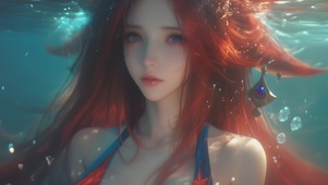 甜美可爱水中女孩