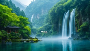 深山湖泊美景