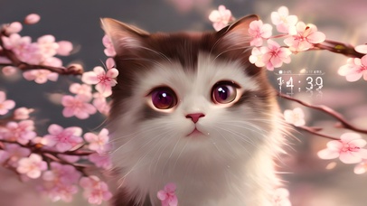 4k可爱樱花猫咪
