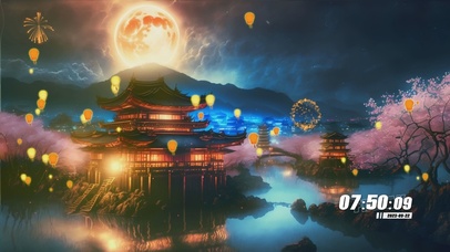 古风樱花夜景