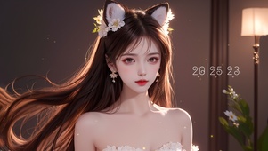 纯欲系狐耳长发少女