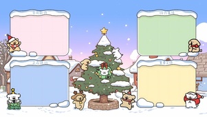 线条小狗圣诞节分区壁纸