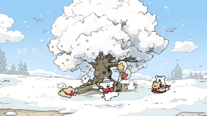 线条小狗的冬天