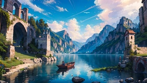 废墟湖岛