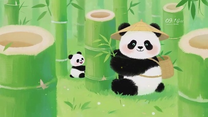 竹林可爱熊猫