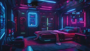 科幻太空舱房间