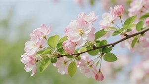 清新护眼海棠枝