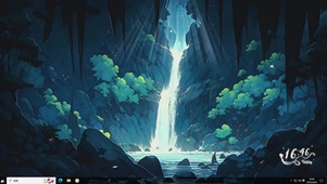 动漫风格山洞插画-桌面主题
