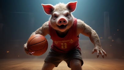 十二生肖之猪篮球运动员