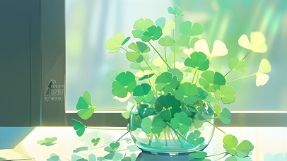 清新阳光四叶草