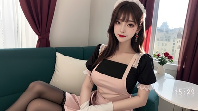 4K可爱性感黑丝女仆少女