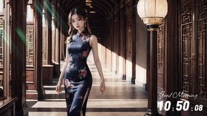 青花旗袍少女