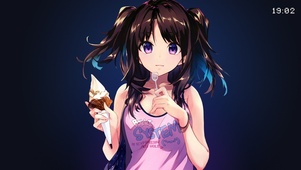 吃冰淇淋的少女