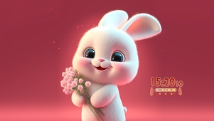 可爱花朵兔兔