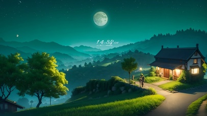 4k夜晚山间小屋