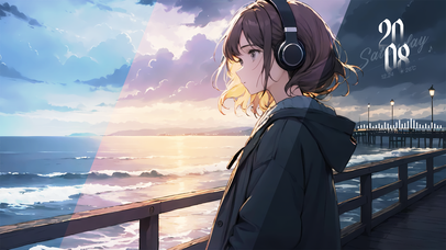 耳机女孩（随时间变化）