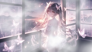 雪墨壁纸丨胡桃丨夕阳西下丨