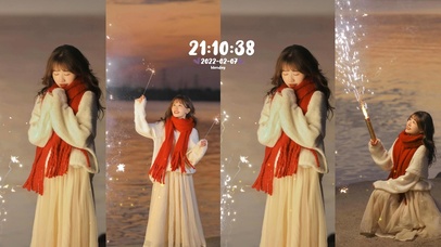 超清4K-放烟花的小姐姐