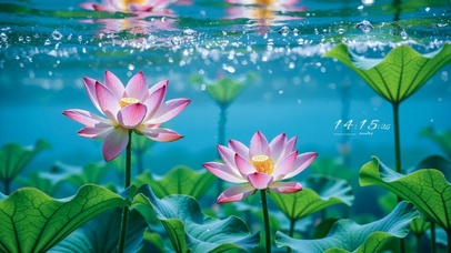 护眼水底荷花