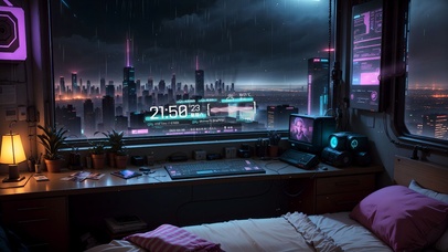 4k赛博朋克城市