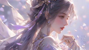 唯美古风清冷美女	