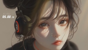 可爱丸子头少女