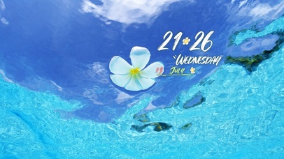 水中唯美小白花