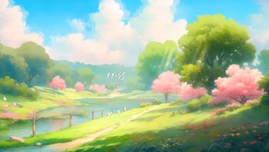 鸟鸣花香的山野	