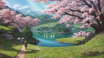 治愈乡下樱花湖畔