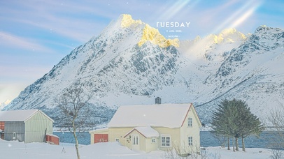 唯美治愈下雪天风景