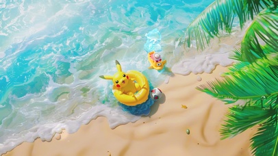 夏威夷沙滩度假的皮卡丘