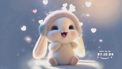 超萌超治愈可灵AI爱心兔