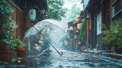 雨天门前的伞