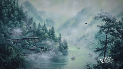 护眼绿色AI风景