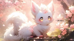 可爱桃花猫咪