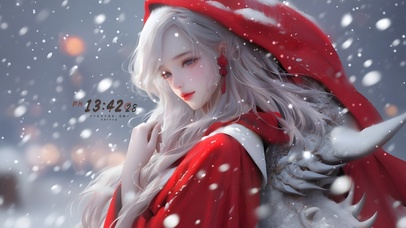 国风温婉红衣美女