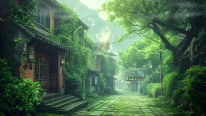 古韵绿植街巷